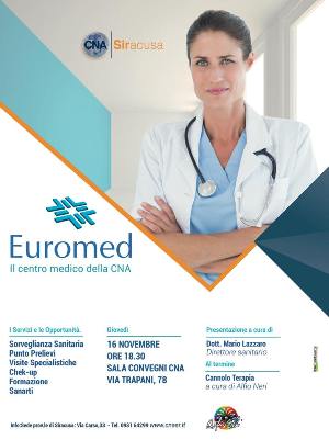 CNA Siracusa, il 16 novembre la presentazione del centro medico Euromed-CNA Salute