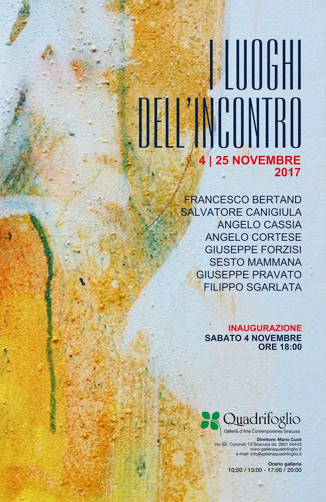 Siracusa. Galleria Quadrifoglio, fino al 2 dicembre in mostra “I luoghi dell’incontro”