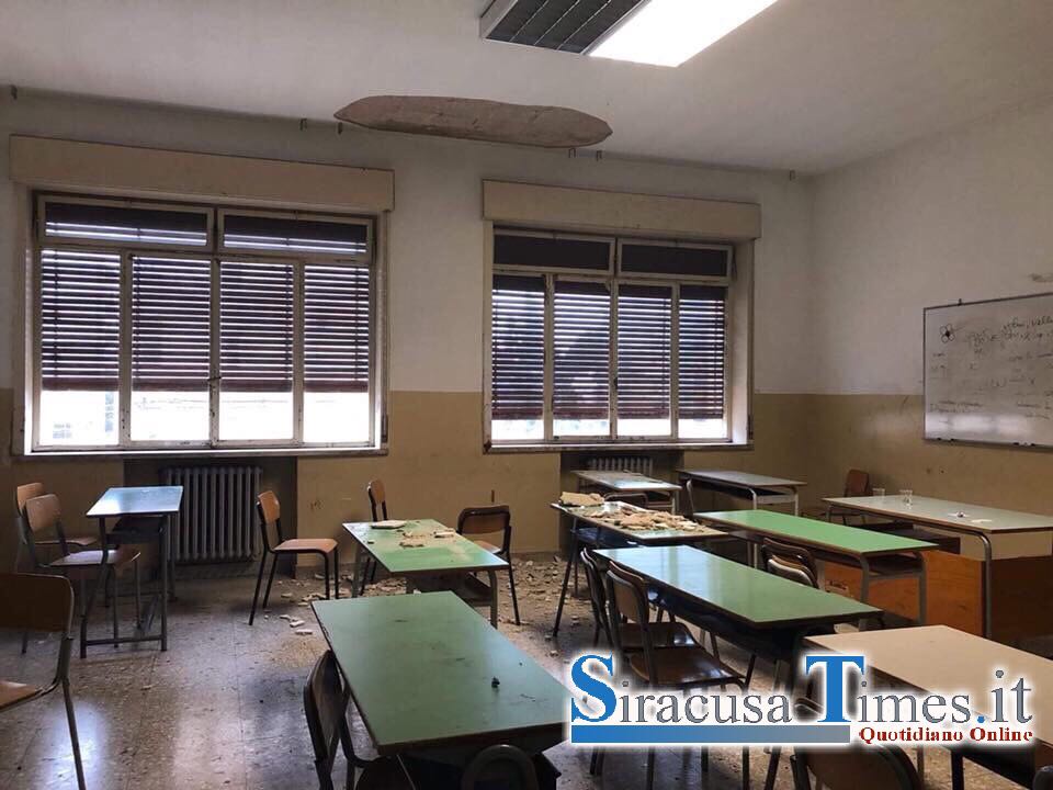 Siracusa. Il video dell’aula del Quintiliano dopo il crollo