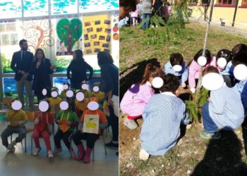 Festa dell’Albero alla Vittorini: i bimbi della scuola infanzia diventano “giardinieri” per rendere più verde la scuola