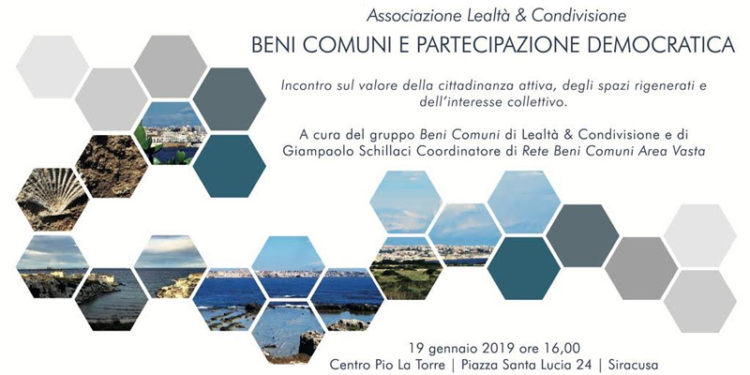 Siracusa, beni comuni e partecipazione democratica: sabato il seminario dell’associazione “Lealtà e Condivisione”