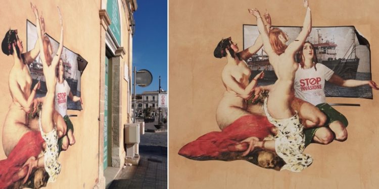 Siracusa. Il “Gatto Nero” colpisce ancora: un poster-art racconta l’odissea della Sea Watch