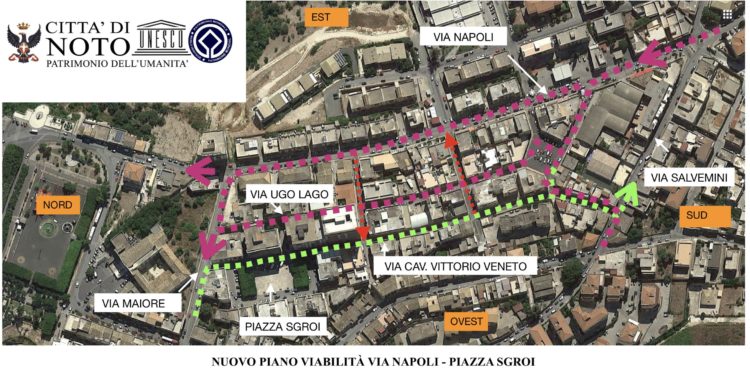 Noto. Da domani al via al nuovo piano di viabilità in zona piazza Sgroi