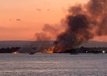 Siracusa. Vasto rogo alla riserva naturale Ciane Saline