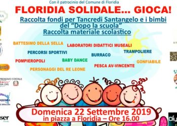 “Floridia Solidale… Gioca!”: domenica raccolta fondi per Tancredi Santangelo e i bimbi del progetto “Dopo la scuola”