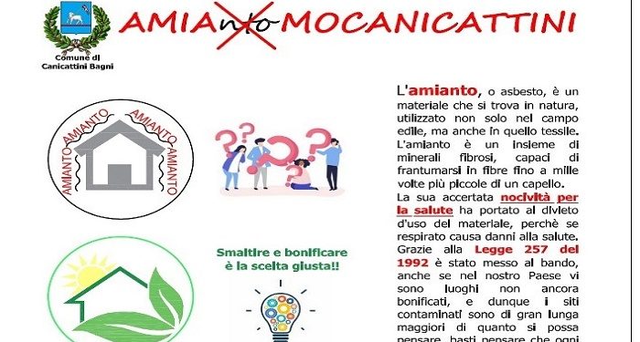 Canicattini Bagni. Campagna informativa del Comune per smaltimento amianto