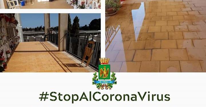 Siracusa. Operazione di sanificazione al Cimitero della città