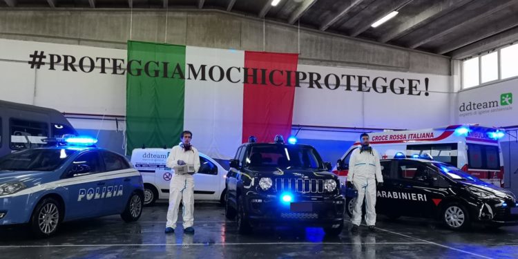 Siracusa, sanificate oltre 300 auto e mezzi di forze dell’ordine e di soccorso