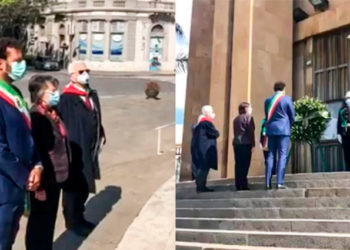 Siracusa, 25 aprile. La cerimonia per la festa della Liberazione: deposta una corona d’alloro al Pantheon