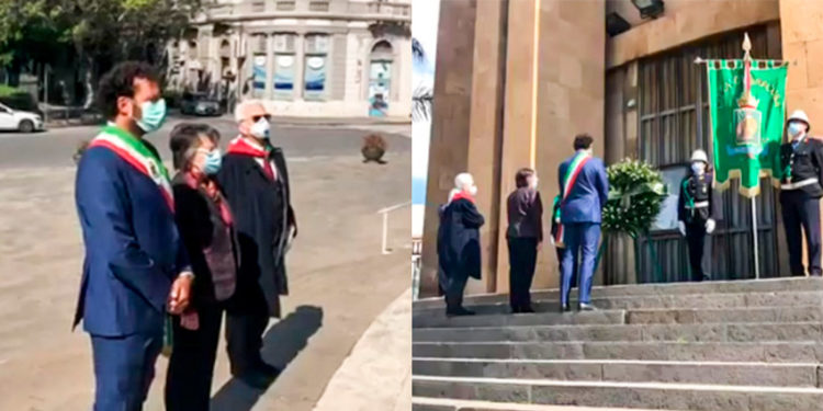Siracusa, 25 aprile. La cerimonia per la festa della Liberazione: deposta una corona d’alloro al Pantheon