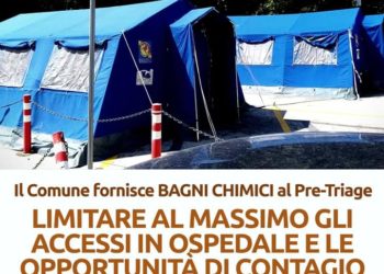 Siracusa. Bagni chimici a supporto delle tende Pre-Triage
