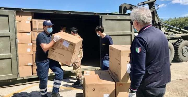 Priolo Gargallo. Stamane al Cerica camion militare con mascherine per 21 Comuni