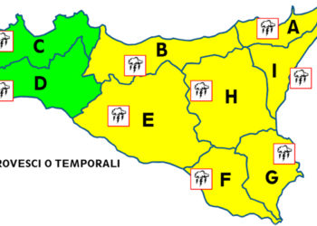 Allerta meteo gialla su tutta la Sicilia centro-orientale: l’avviso regionale della Protezione Civile