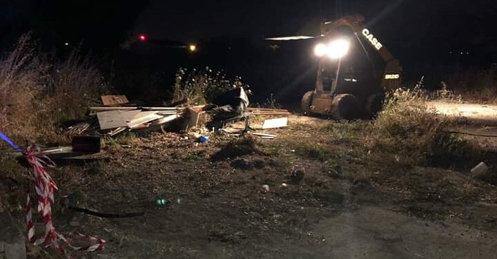 Siracusa. Bonificato nella notte il campo rom ai Pantanelli