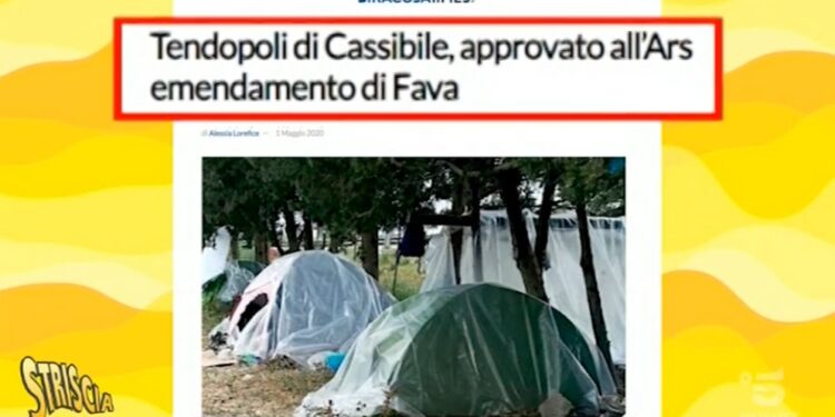 Striscia La Notizia a Siracusa, un servizio sulla Tendopoli di Cassibile