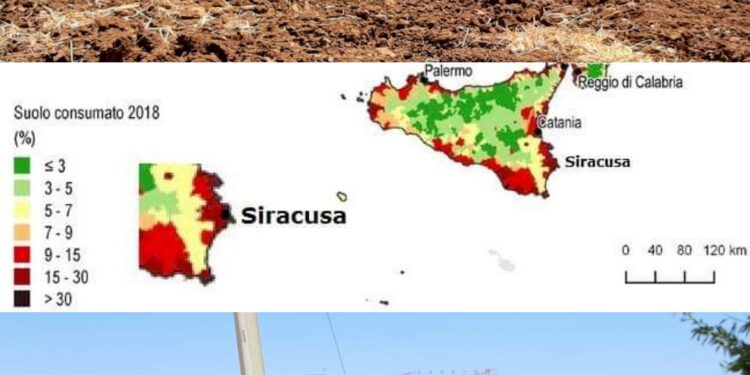 Consumo di suolo, più del 30 per cento in un anno a Siracusa
