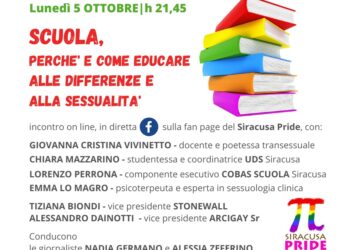 Siracusa Pride 2020. Stasera alle ore 21,45 il quarto appuntamento “online”