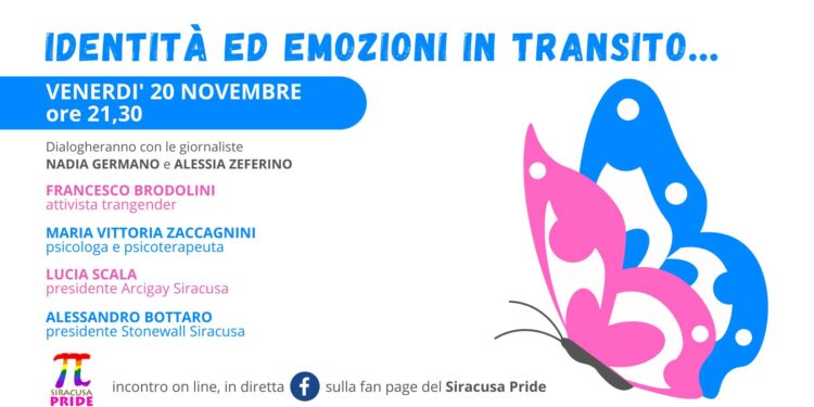 “Identità ed emozioni in transito”, il quinto evento social per il Siracusa Pride 2020