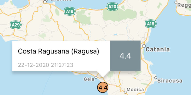 Siracusa, forte scossa di terremoto