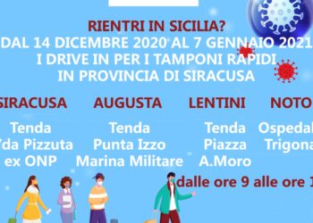 Rientro in Sicilia per le festività natalizie, l’Asp di Siracusa predispone drive-in per tamponi rapidi