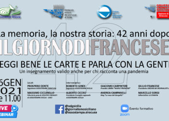 Siracusa. 42 anni dall’omicidio di Mario Francese, il 26 gennaio una cerimonia per ricordare il giornalista