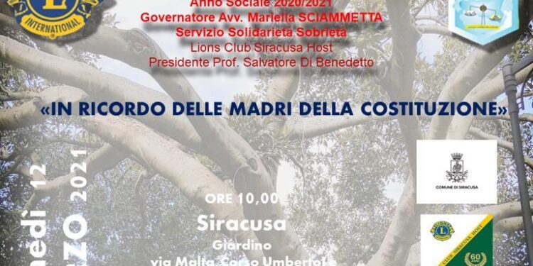 Siracusa. Targa per le “Madri della Costituzione”: venerdì la cerimonia