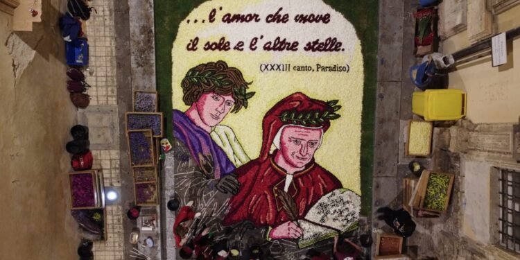 Noto. L’infiorata 2021 è dedicata a Dante Alighieri