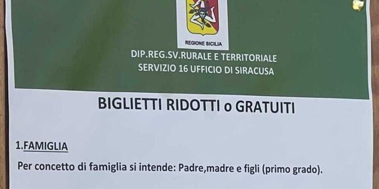 Noto. In spiaggia biglietti ridotti o gratuiti solo per famiglie composte da padre, madre e figli