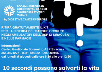 Siracusa. Screening oncologici, marzo mese della sensibilizzazione al tumore al colon retto: kit negli ambulatori e nelle farmacie