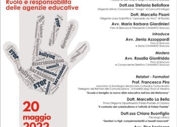 “Stop a bullismo e cyberbullismo”, domani l’appuntamento conclusivo nell’aula consiliare di Canicattini Bagni